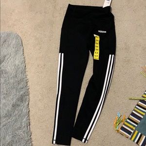 black adidas leggings with strips